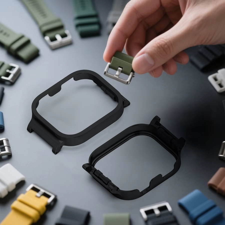 OAKCHARM Ohrschutzschale mit Metallrahmen für Redmi Watch 6, Silber - Bild 2