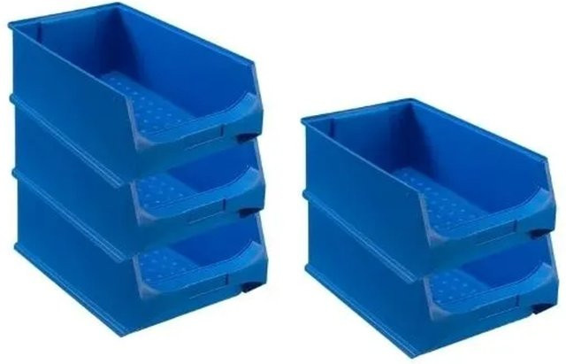 PROREGAL SparSet 5x Sichtlagerboxen Blau, Volumen: 21,8 Liter, H x B x T: 20 x 30 x 50 cm - Bild 1
