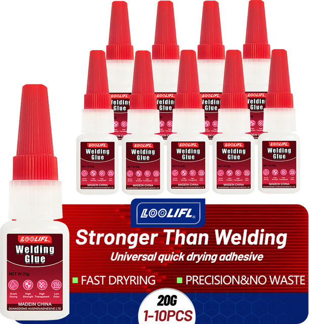 LOOLIFL Instant Strong Super Glue Universal Hochviskoser Klebstoff für Metall, Glas und Holz, schnell trocknend - Bild 1