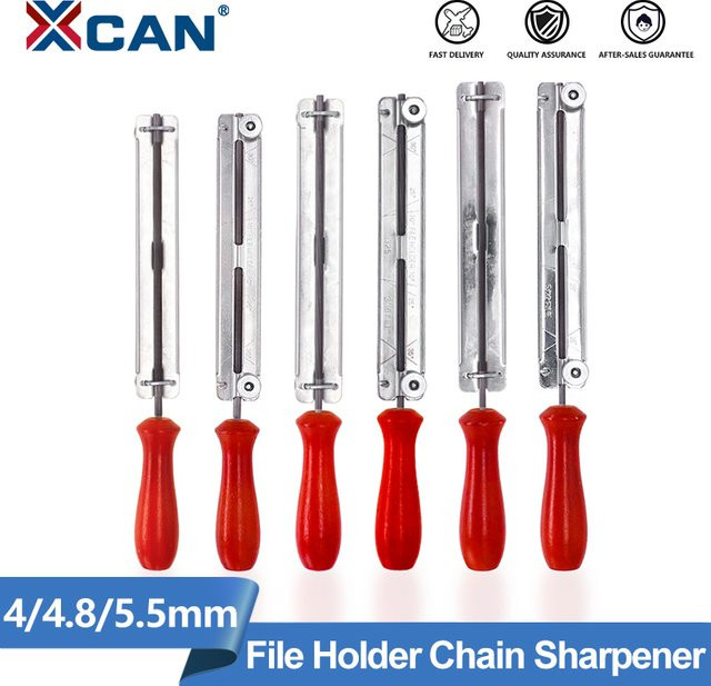 XCAN Feilenhalter Kettenschärfer für Kettensägen in Silber, 4 mm / 4,8 mm / 5,5 mm - Bild 1