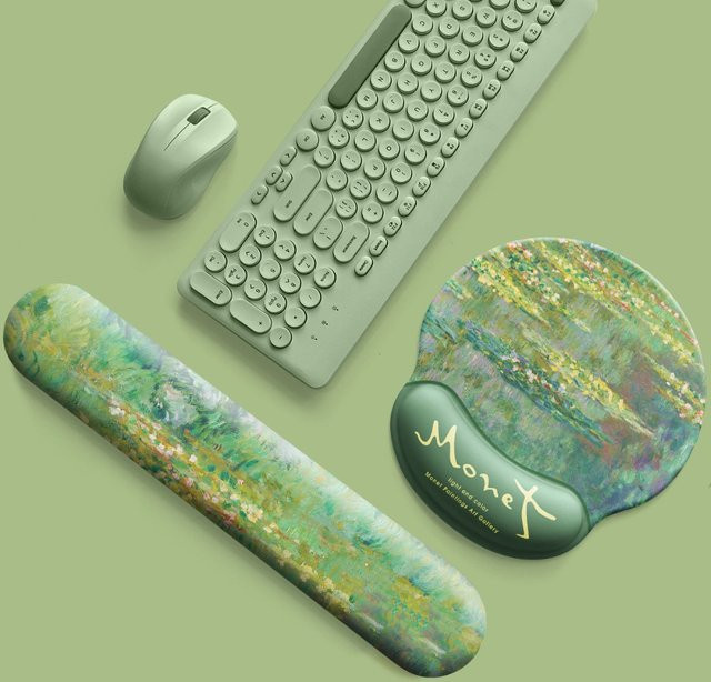 Ergonomisches Memory Foam Handgelenk-Auflagepad mit Massage-Textur und rutschfestem Design in Multicolor für Maus und Tastatur - Bild 1