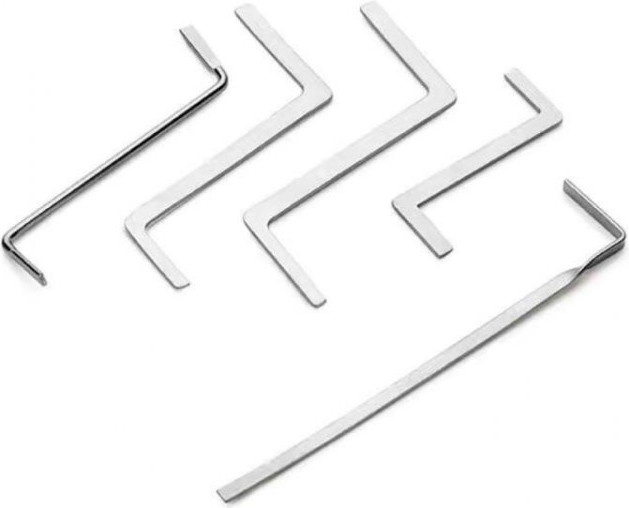 NAIERDI Lock Pick Set aus Edelstahl in Silber mit Broken Key Extractor und Hooks für DIY-Schlosserarbeiten - Bild 1