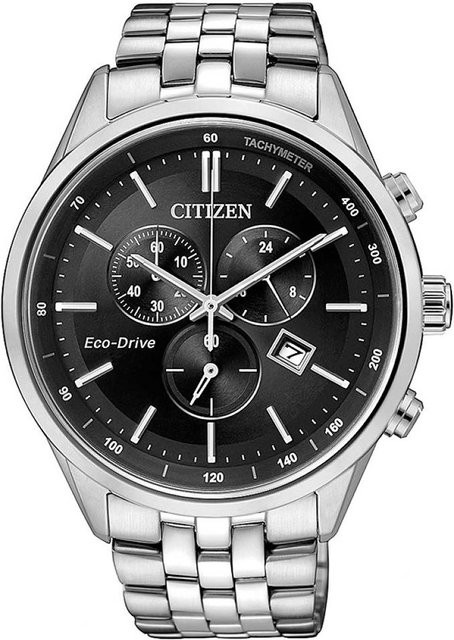 Citizen Chronograph, Solar, Edelstahl, Schwarz, 42 mm, Herren - Bild 1