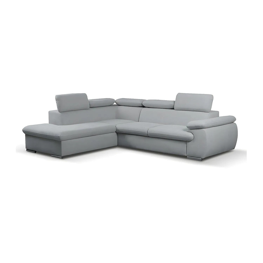 Vente-unique Schlafsofa Fabien Ecksofa mit Schlaffunktion in Lichtgrau, Breite: 271 cm - Bild 2