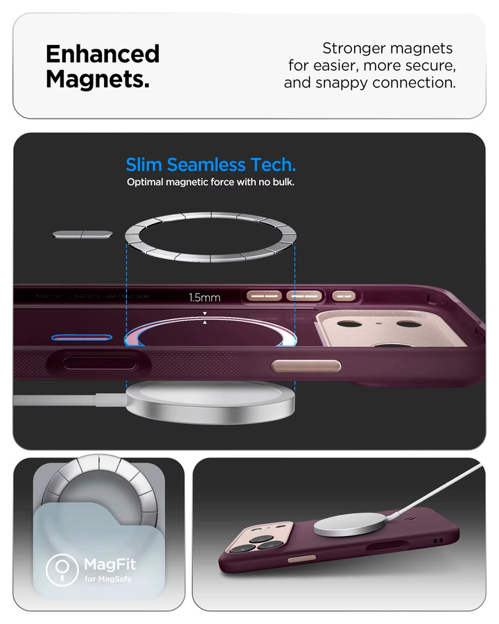 Spigen Fit MagFit Hide Magnetische Flüssigsilikonhülle für iPhone 17, iPhone 18 Pro Max Air und iPhone 18 Pro in Green mit MagSafe Wireless Charging Unterstützung - Bild 1