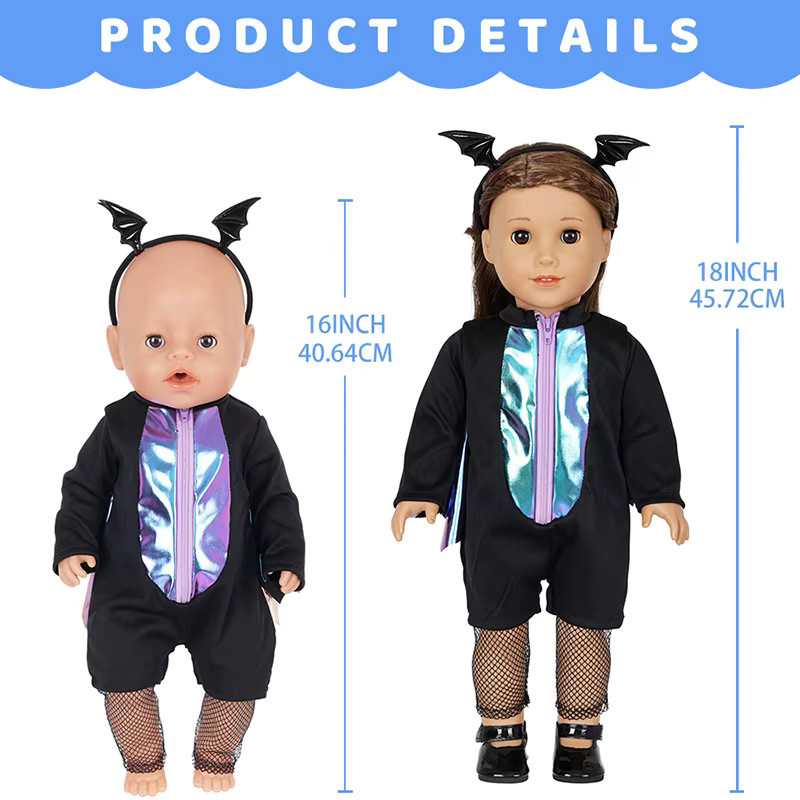 dearbei Puppenkleidungsset, Zubehör, Schwarz, Plüsch / Textil - Bild 4