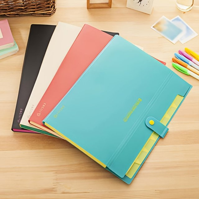Ordnertasche aus PP-Material in Beige mit großem Fassungsvermögen für Büro und Zuhause - Bild 1