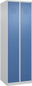 C+P Spind Classic PLUS Garderobenschrank mit 2 Abteilen, Blau, H x B x T: 185 x 60 x 50 cm - Bild 1