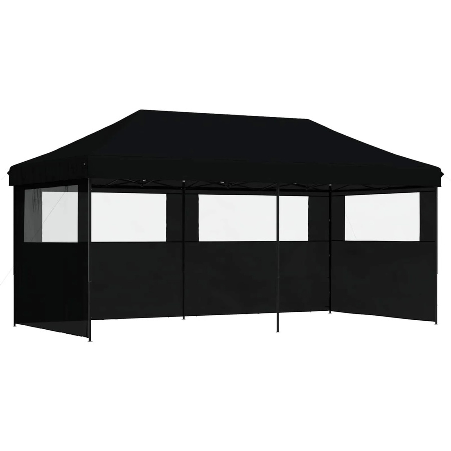 vidaXL Party-Zelt Schwarz aus Oxford-Stoff und Stahl, B/T/H: 580 x 292 x 315 cm - Bild 2