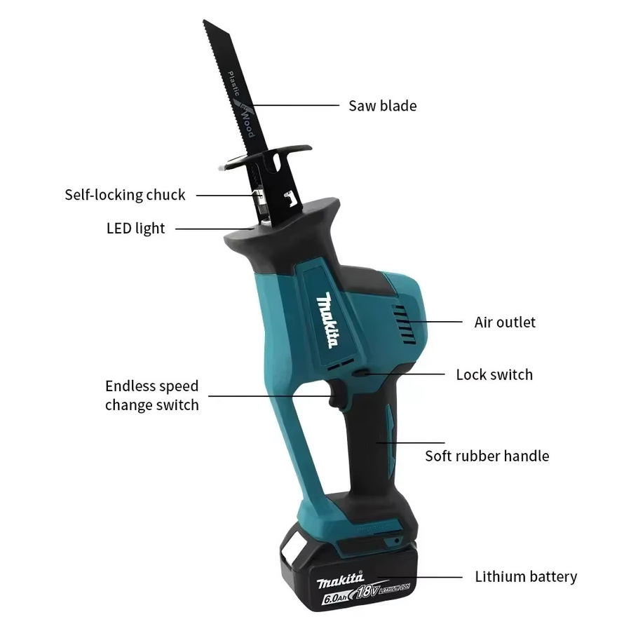 Makita DJR189 Akku-Säbelsäge 18 V bürstenlos für Holz und Metall - Bild 2