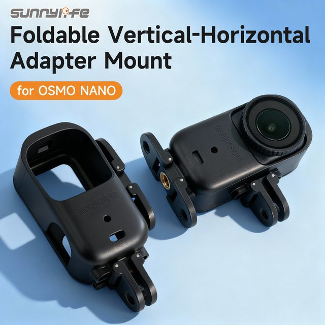 Faltbarer Schutzrahmen für DJI Osmo NANO in Schwarz mit horizontaler und vertikaler Halterung und Schnellspanner-Erweiterungskäfig - Bild 1