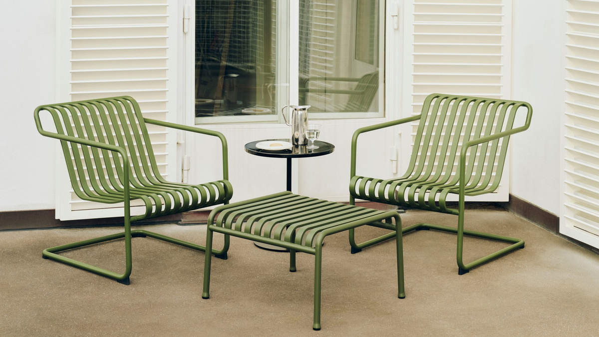 HAY Palissade Cantilever Lounge Chair Low in Grün aus pulverbeschichtetem Stahl - Bild 2