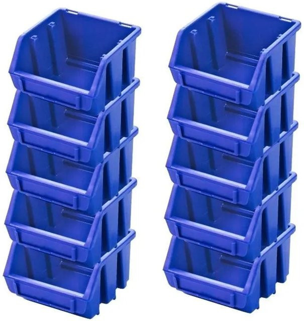 PROREGAL Sichtlagerbox Set aus Polypropylen in Blau, 10 Stück, H x B x T: 7,5 x 11,6 x 11,2 cm - Bild 1