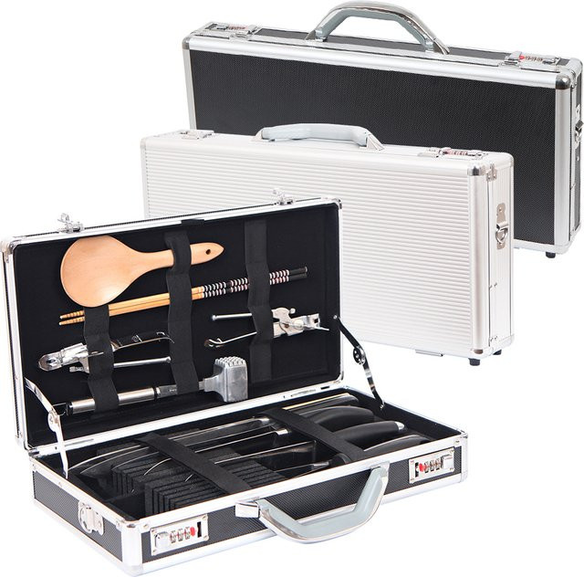 ALIKAN Messertasche aus Aluminium in Silber, B/T/H: 52 x 23,5 x 8,5 cm - Bild 1