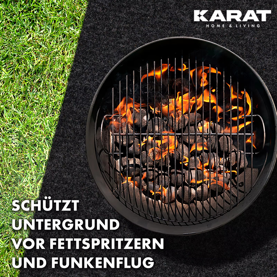 Floordirekt Grillschutzmatte Dalton, rutschhemmend und schwer entflammbar für Balkon und Terrasse, Anthrazit - Bild 2
