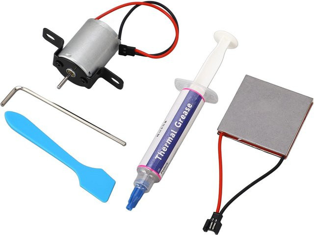 TOMTOP JMS Motor-Stromerzeugungs-Blatt-Set für Kaminventilatoren und Herde in Grau und Messing - Bild 1