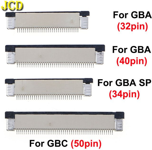 JCD 10er Set Flexible FPC Kabel-Verbindungsbuchsen für LCD-Bildschirme, 32 34 40 50 Pin Stecker für GBP GBC GBA GBA SP Retro-Konsolen - Bild 1