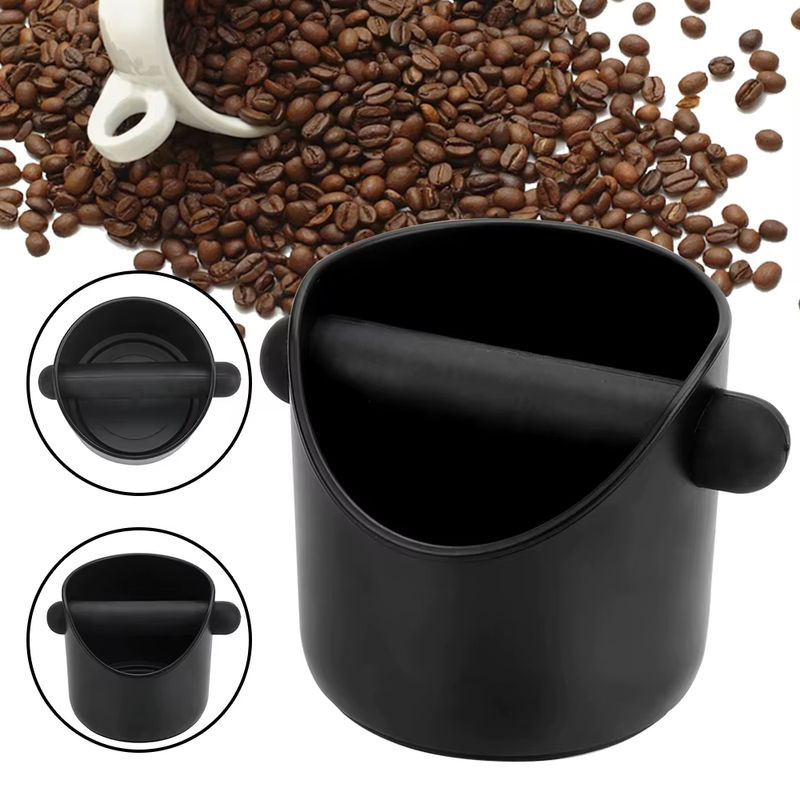 Espresso Knock Box mit abnehmbarem Inneneimer, rutschfest und stoßdämpfend, rund, in Schwarz oder Grün - Bild 2