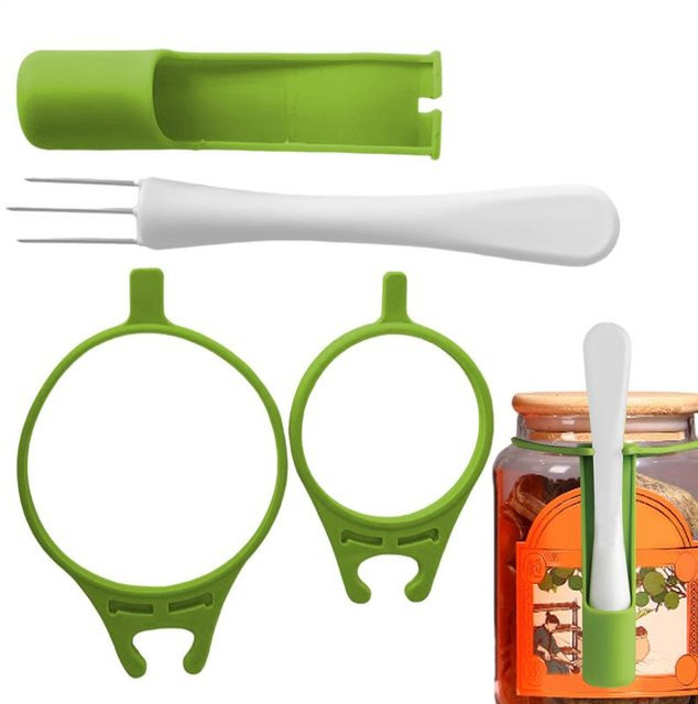 Pickle Grabber Multifunktions-Obstpflückergabel in Grün aus Kunststoff mit langem Griff - Bild 1