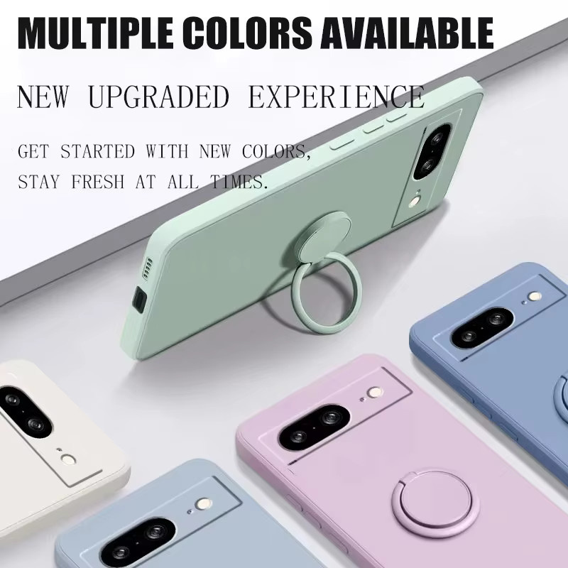 Luxuriöse Flüssigsilikon-Handyhülle mit verstecktem Klappständer für Google Pixel 6 6A 7 7A 8 8A 9 9A 10 10A 11 Pro XL in Schwarz - Bild 3
