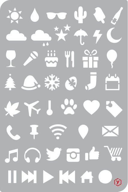 Pronty Crafts Bullet Journal Schablone Icons in Grau - Bild 1