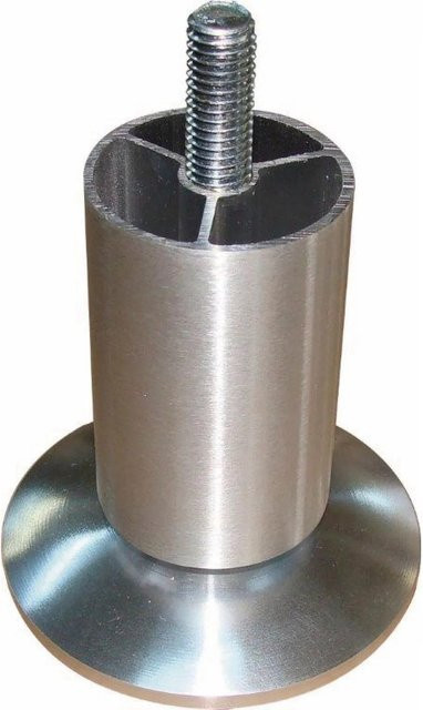 Simausrom Möbelfuß aus Aluminium in Silber Matt Geschliffen, Durchmesser: 4 cm, Höhe: 8,6 cm - Bild 1