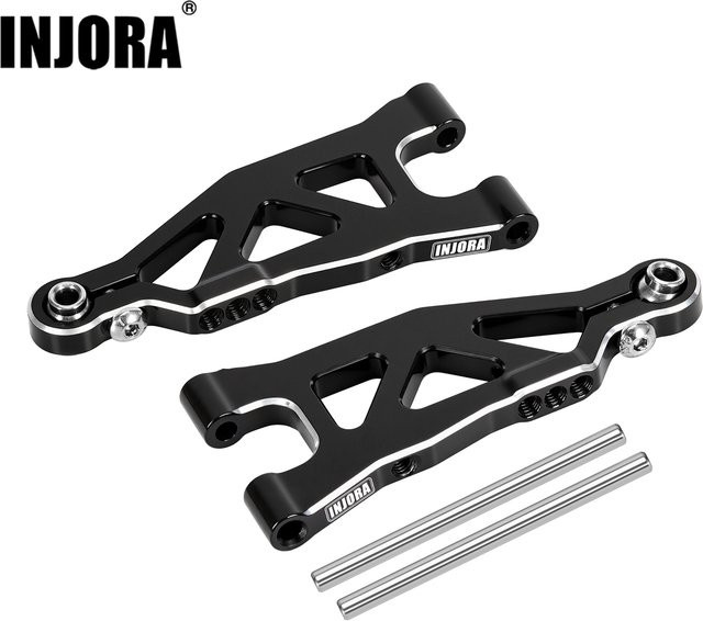 INJORA Aluminium-Vorderradaufhängungsarme, Zubehör, Metall, Schwarz - Bild 1
