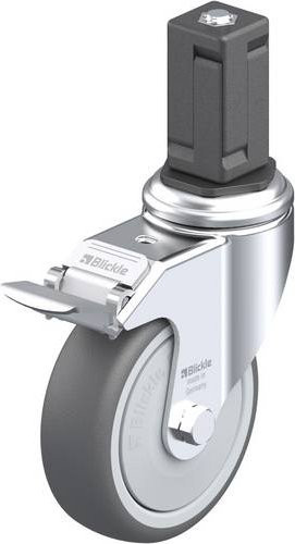 Blickle LKRA-PATH 101KF-11-FI-EV15 Lenkrolle mit Feststeller in Silber und Grau, Rad-Durchmesser: 100 mm, Tragfähigkeit: 120 kg - Bild 1