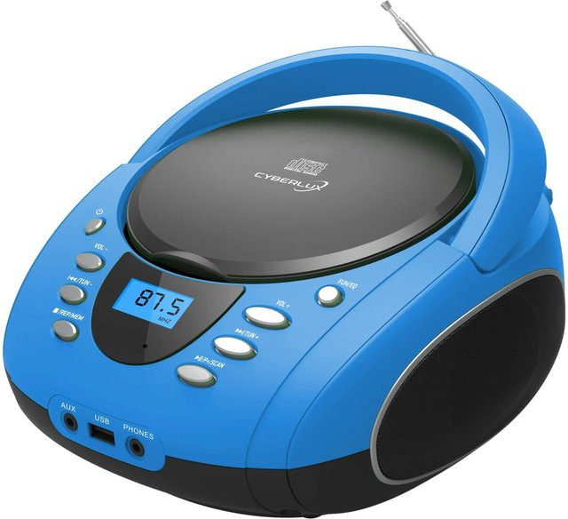 Cyberlux CL-710 Tragbarer CD-Player Boombox mit Bluetooth, USB und FM-Radio in Blau - Bild 1