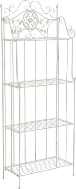 TPFGarden Standregal Florenz aus Metall in Antik Weiß, B/T/H: 66 x 32 x 175 cm - Bild 1