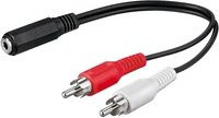 goobay Adapter Klinke Buchse 3,5 mm auf 2x Stecker 3,5 mm in Schwarz und Multicolour - Bild 1