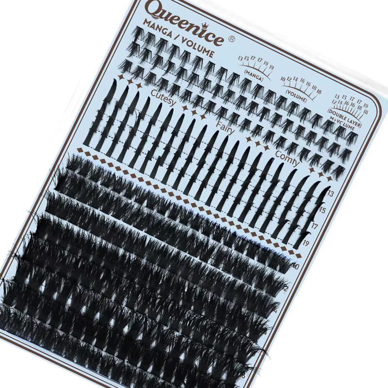Wimpern-Cluster mit Spikes, 15 Stück, Schwarz, Unisex - Bild 4