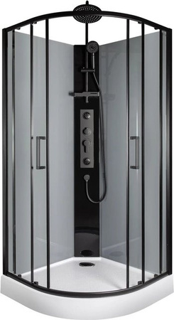 Kerra Hydromassagekabine Wega 90 mit Regendusche, Schwarz, B/T/H: 90 x 90 x 226 cm