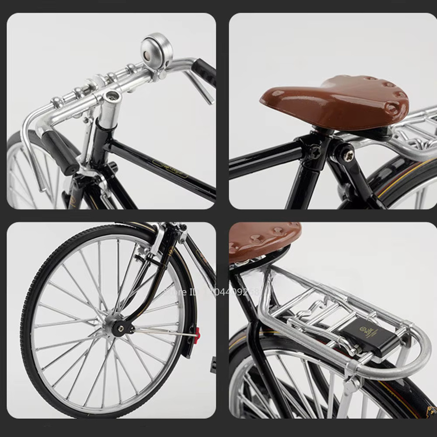 MAKEDA Retro Old Times Fahrrad, Diecast Modell, 1:6, Metall, Schwarz - Bild 3