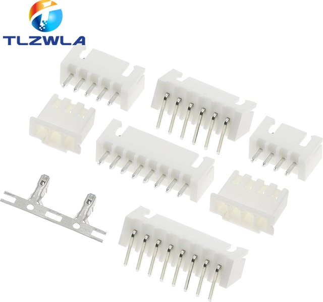 100 Stück JST XH2.54 Stecker und Buchsen Set mit Kunststoffgehäuse in Weiß für 2 bis 14 Pin Verbindungen - Bild 1