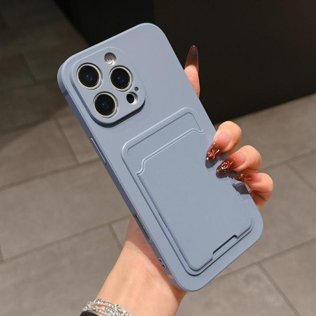 Silikonhülle mit Kartensteckplatz für Honor 400 Lite, Honor 400 Pro, Honor 400, Honor 300 und Honor 200 in Grau - Bild 1