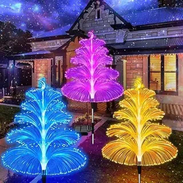 Solarbetriebene LED-Quallen-Lichter von OKAL RED EAST mit 7 wechselnden Farben für die Außenbeleuchtung im Garten und an Wegen, Multicolor, Kunststoff - Bild 1