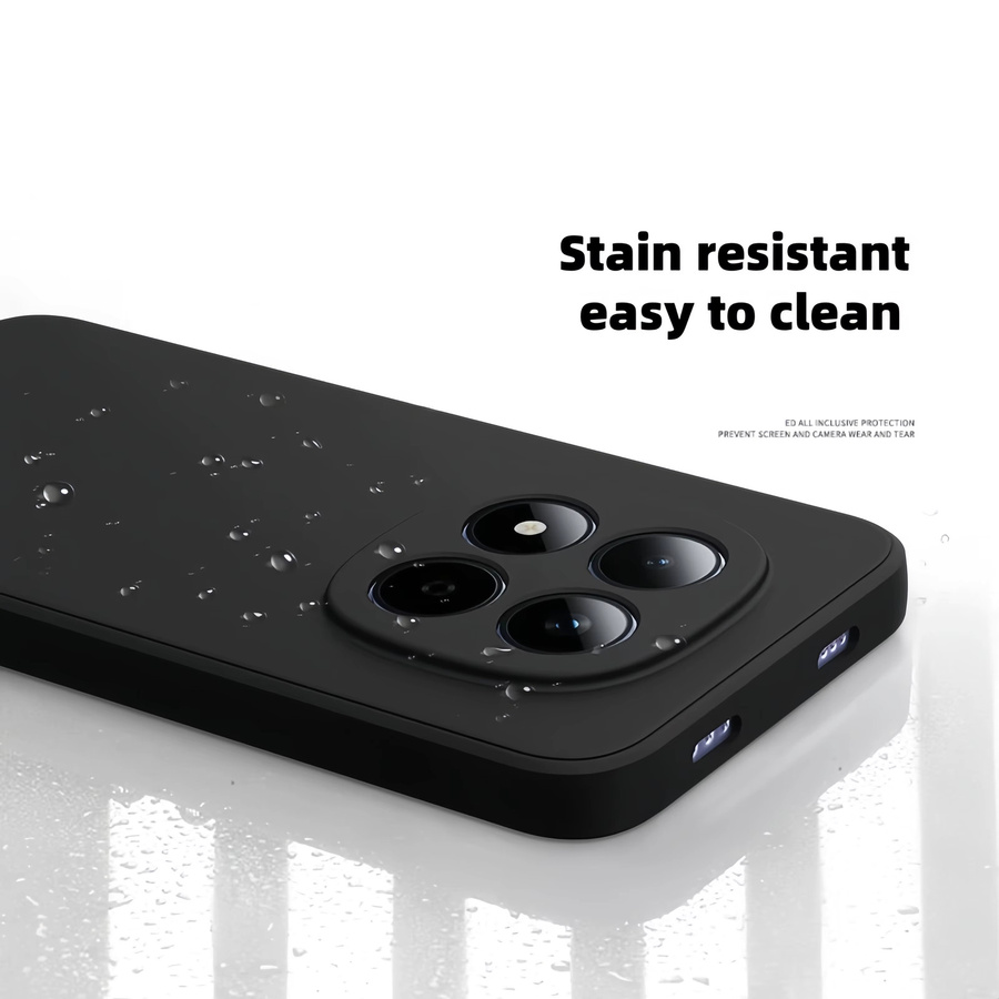 Stoßfeste Schutzhülle aus Flüssigsilikon für Xiaomi Redmi 15 14 13 Pro Plus 5G/4G in Schwarz - Bild 3