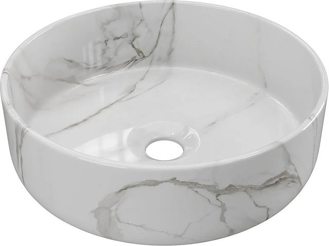 Viamarba Aufsatzwaschbecken Weiß Breite: 36 cm - Bild 1
