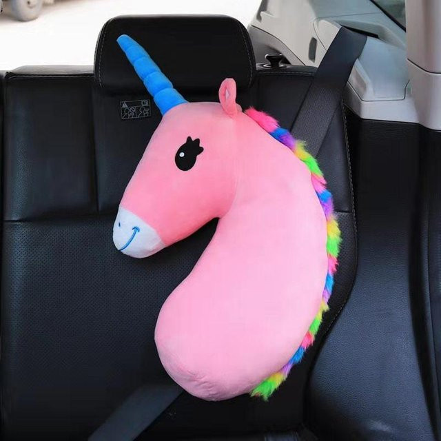 Yiran Furniture Plüschkissen Einhorn in Pink als weiches Stofftier für Kinder - Bild 1