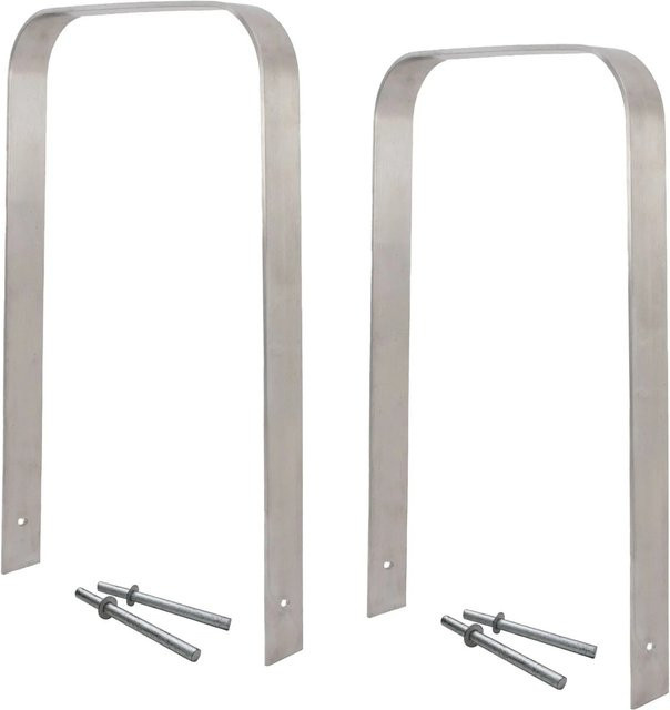TRUTZHOLM 2er Set Fahrradanlehnbügel Typ U aus Edelstahl in Silber, Höhe: 117 cm, Breite: 80 cm - Bild 1