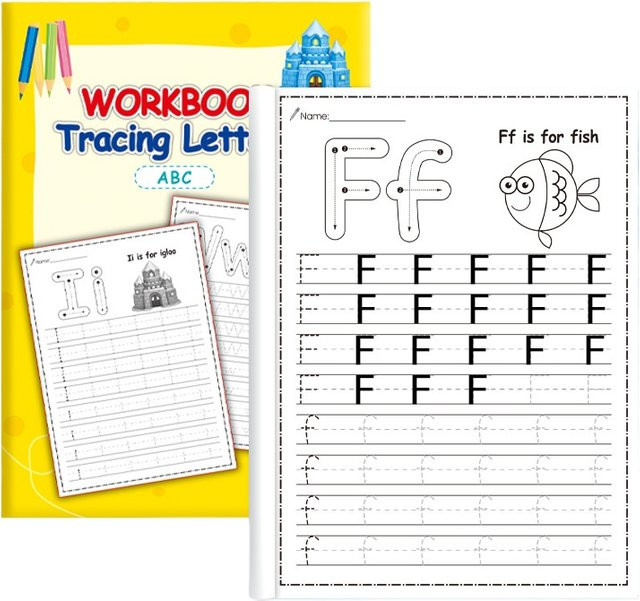 BOHY ABC-Übungsbuch für Kinder mit englischen Groß- und Kleinbuchstaben, rotes Zeichenbuch zum Stiftkontrolltraining und Handschrift-Training, bunt/mehrfarbig - Bild 1