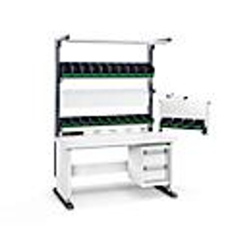 Bott Arbeitsplatzsystem Avero Komplettmodul 2 höhenverstellbar per Handkurbel, lichtgrau/anthrazitgrau - Bild 3