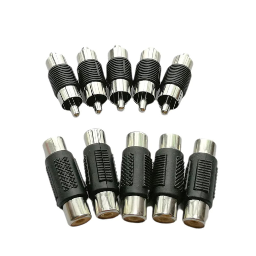 RCA Buchse auf Buchse Adapter Stecker auf Stecker Video Audio Konverter Schwarz - Bild 3