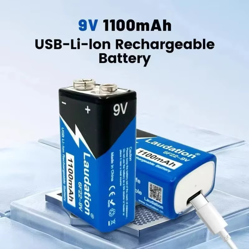 Roza Cinnie Wiederaufladbarer 9V Lithium-Akku mit 1100 mAh und USB-C-Anschluss - Bild 4