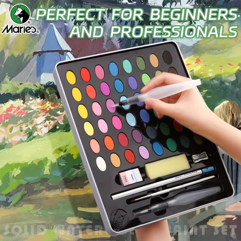 Marie's Aquarellfarben-Set mit 48 Farben in einer tragbaren Metallbox, Mehrfarbig - Bild 4