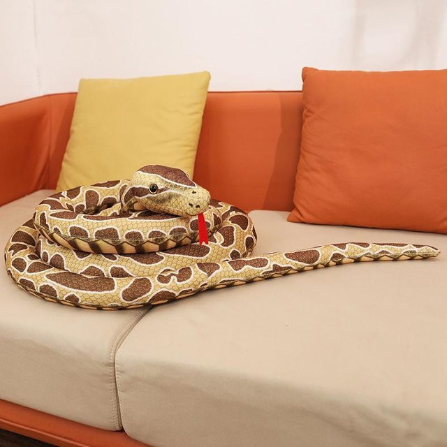 Große Schlangenpython-Puppe, Plüschtier, braun - Bild 1
