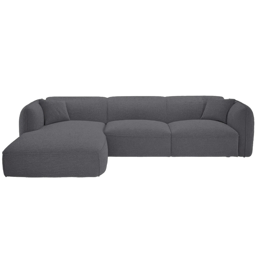 Vente-unique Sofa Camilio in Anthrazitgrau, L-Form aus Chenille, Breite: 272 cm - Bild 2