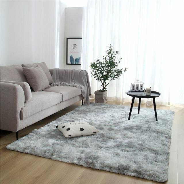 Flauschiger Plüschteppich in Rosa für Wohnzimmer und Schlafzimmer, weich und rutschfest, B/T: 80 x 50 cm - Bild 1