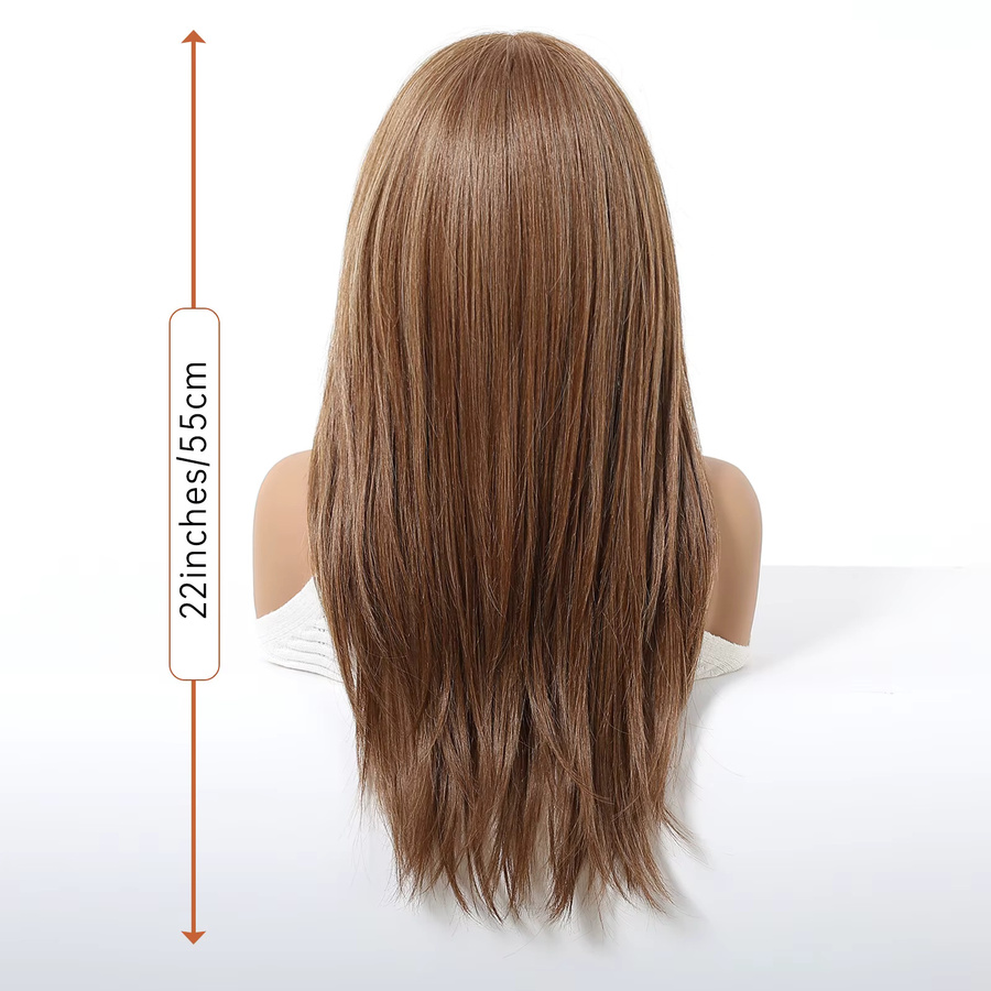 HAIRCUBE Lace-Front Perücke, honigbraun, lang, gerade, geschichtet, Damen - Bild 2